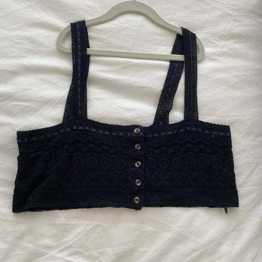 Urban Outfitters Black Lace Crop Top